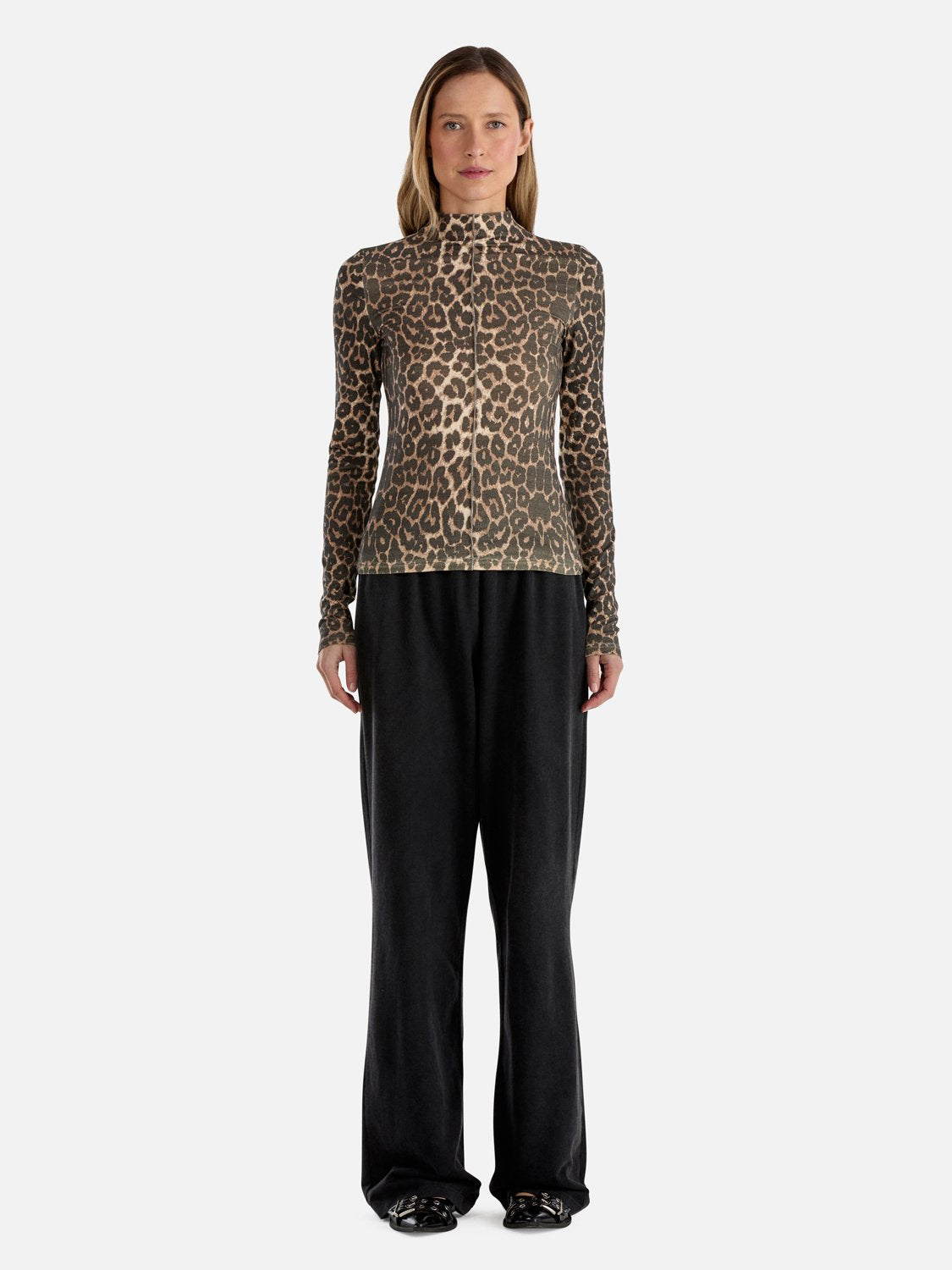 Suri Long Sleeve Top - Leopard Print