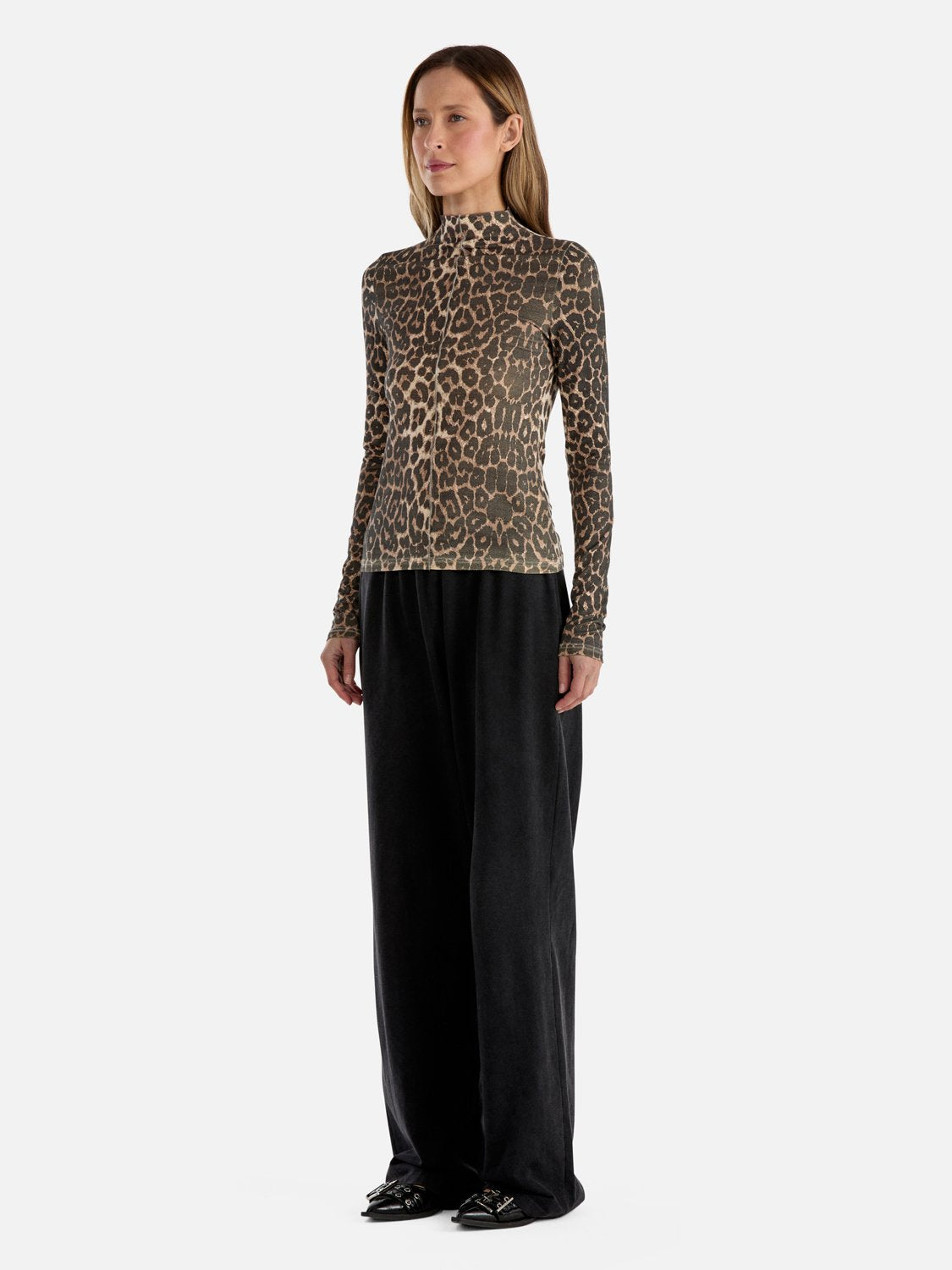 Suri Long Sleeve Top - Leopard Print