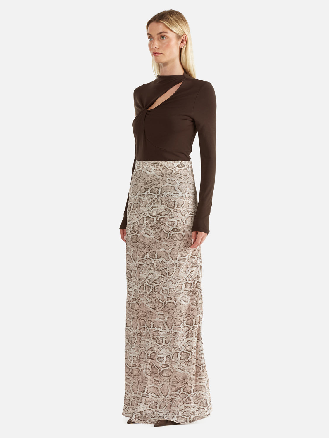 Sadie Maxi Skirt - Snake Skin