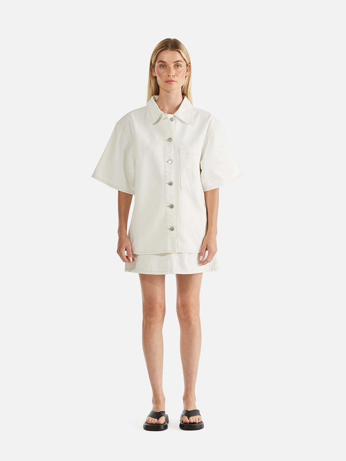 Brooke Denim Shirt - White