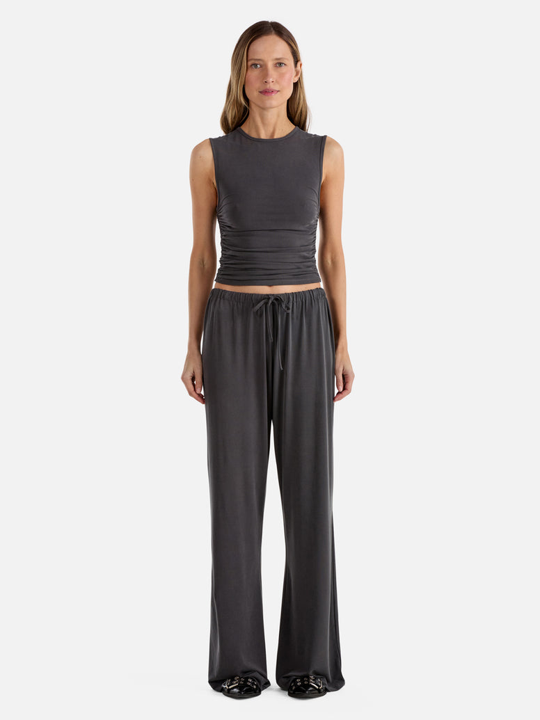 Sophia Jersey Pant - Charcoal