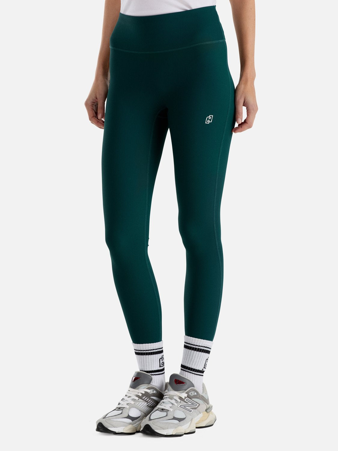 ATHLEISURE RIB LEGGING - Jade