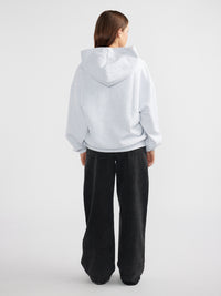 VARSITY HOODIE - White Marle / Cherry