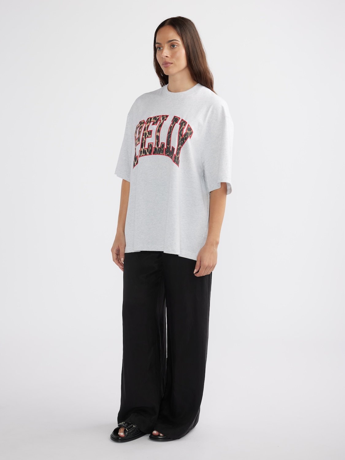 LEOPARD COLLEGIATE TEE - White Marle