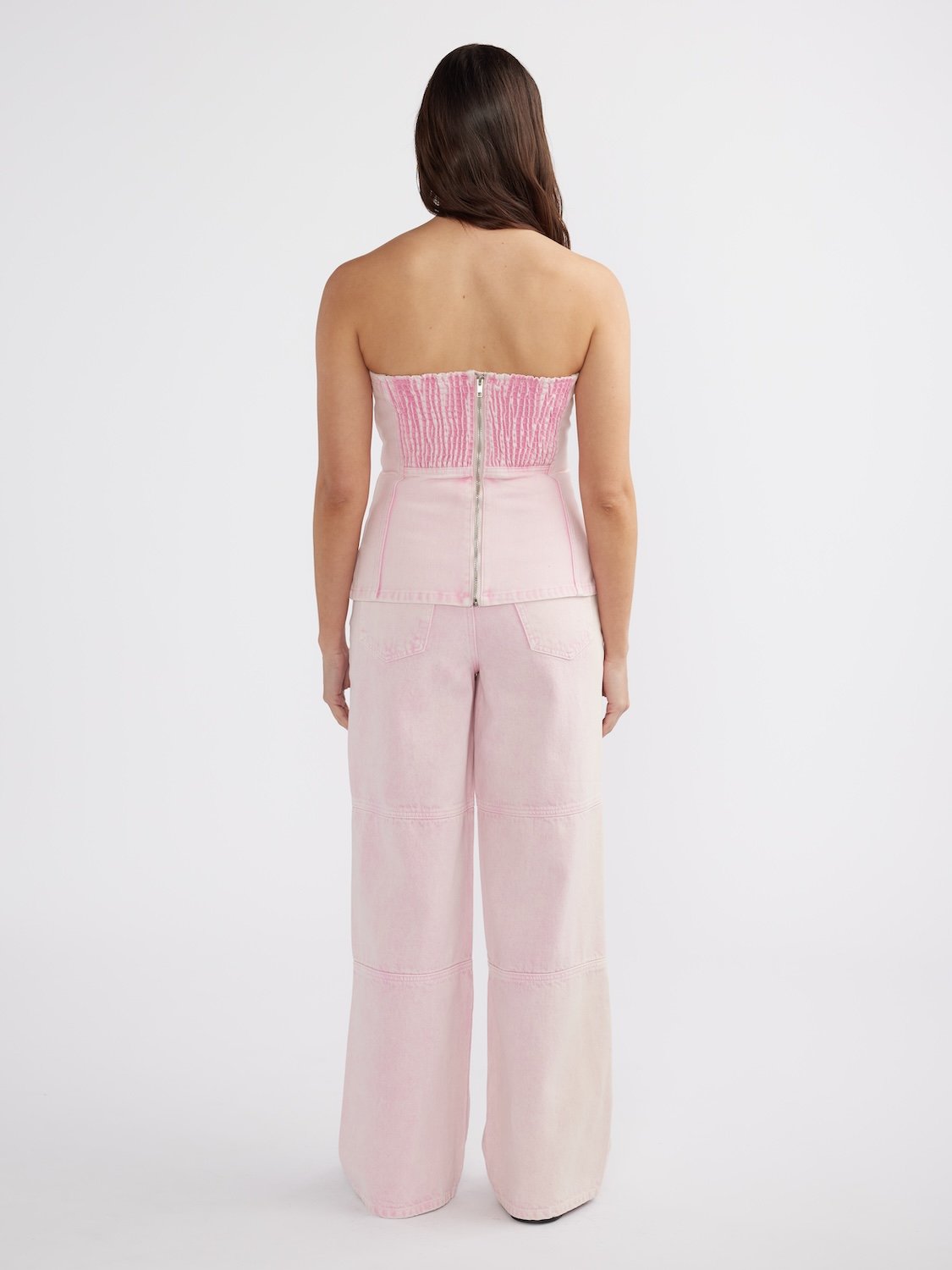 CP DENIM BUSTIER - Washed Pink