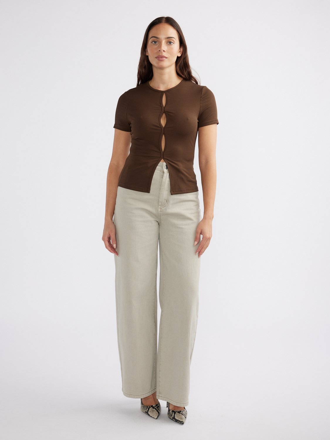 RYAN SHORT SLEEVE TOP - Chocolate