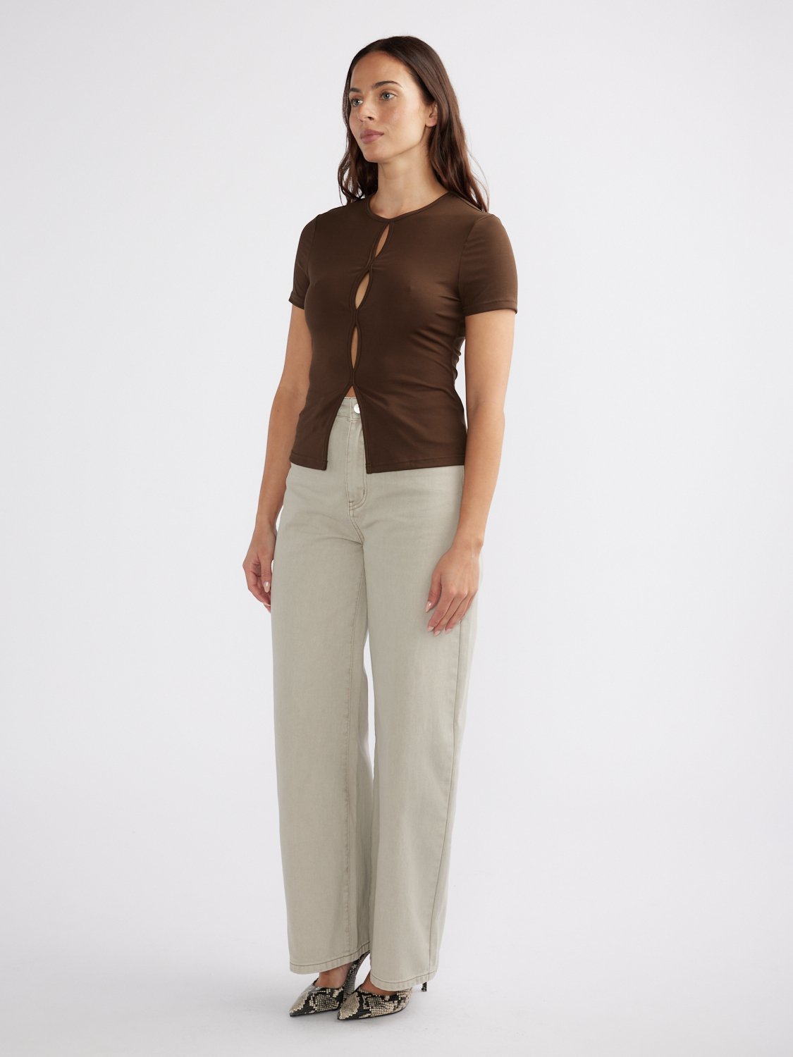 RYAN SHORT SLEEVE TOP - Chocolate