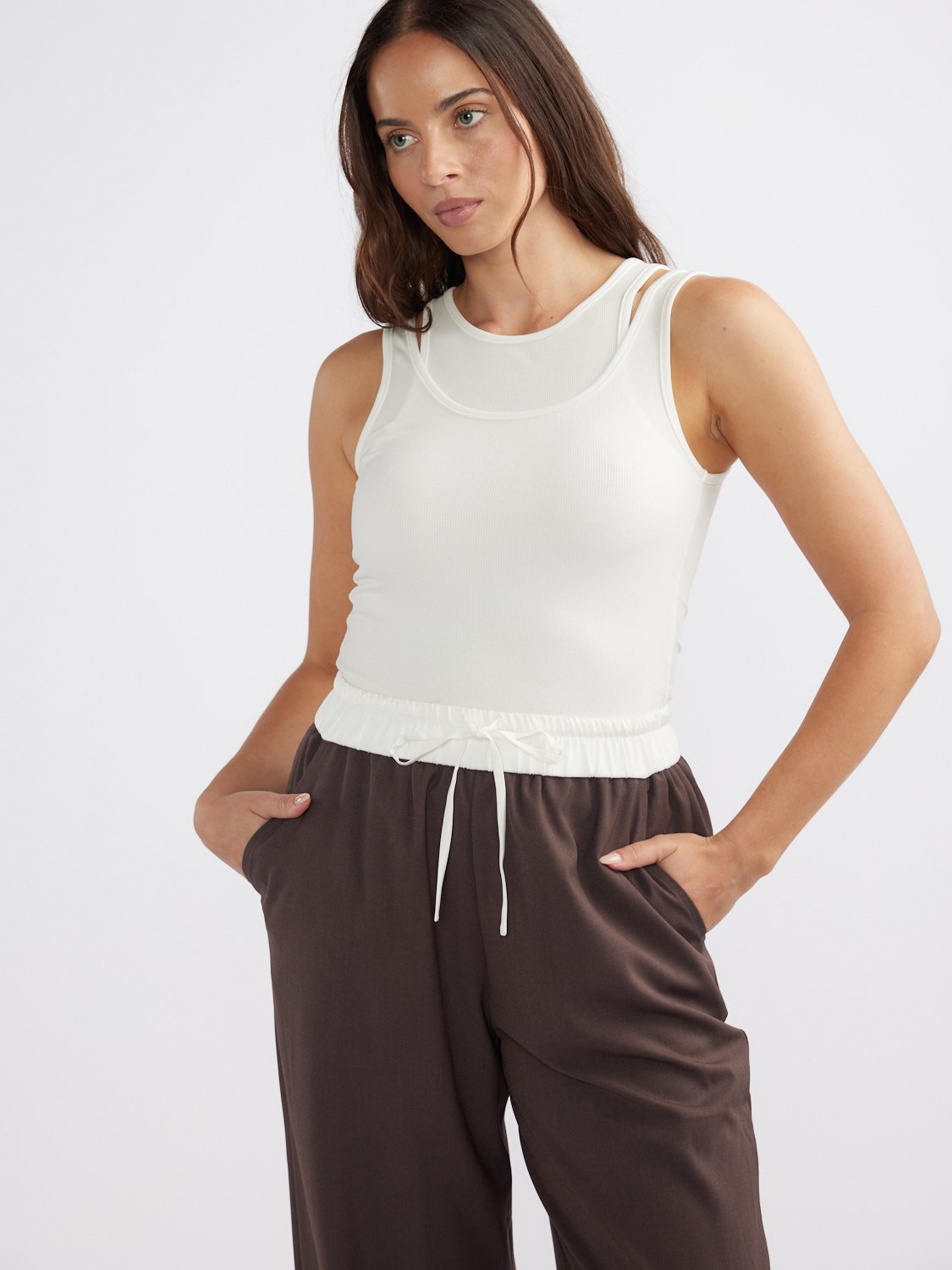 MILLA RELAXED TROUSER - Brown