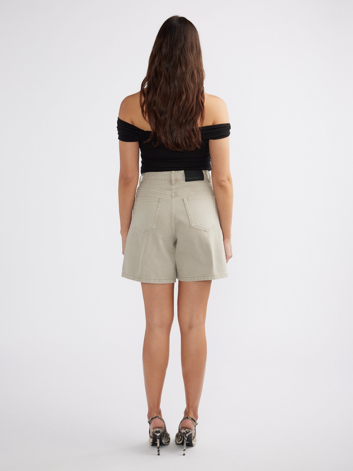 MINDY DENIM SHORT - Stone