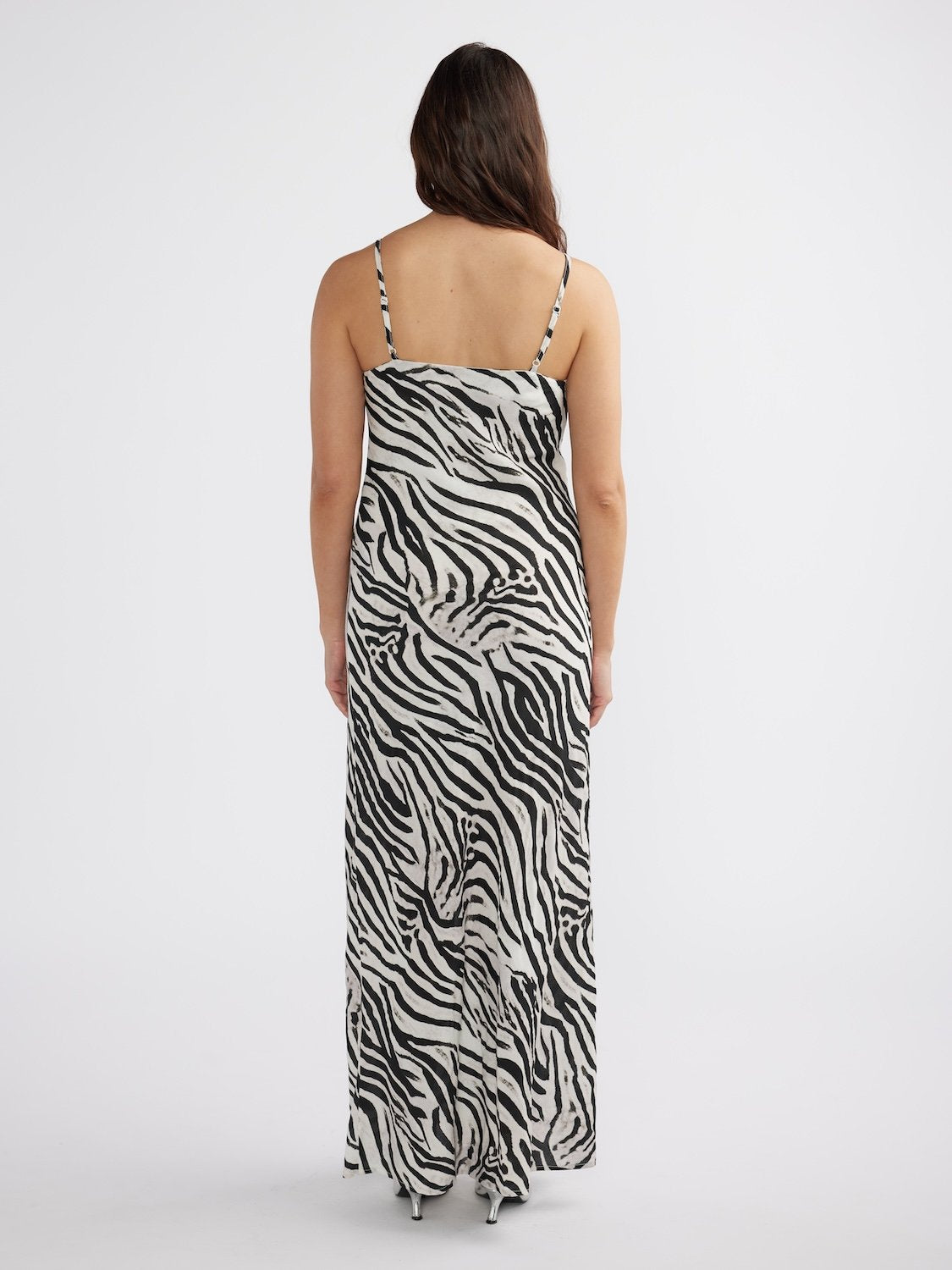 MORGAN SLIP DRESS - Monotone Zebra