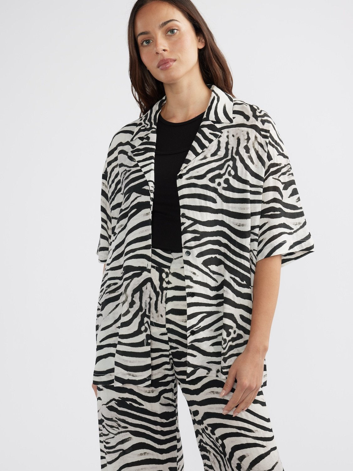 MORGAN RELAXED SHIRT - Monotone Zebra