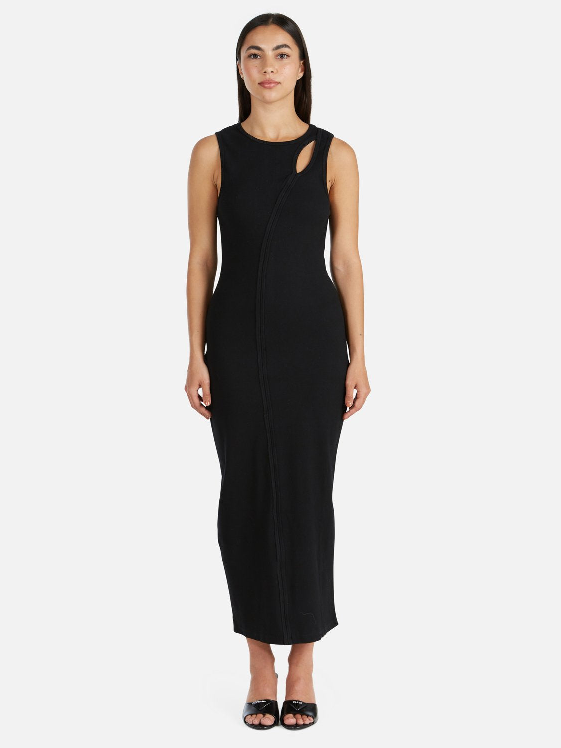 Bronte Cut Out Rib Dress - Black