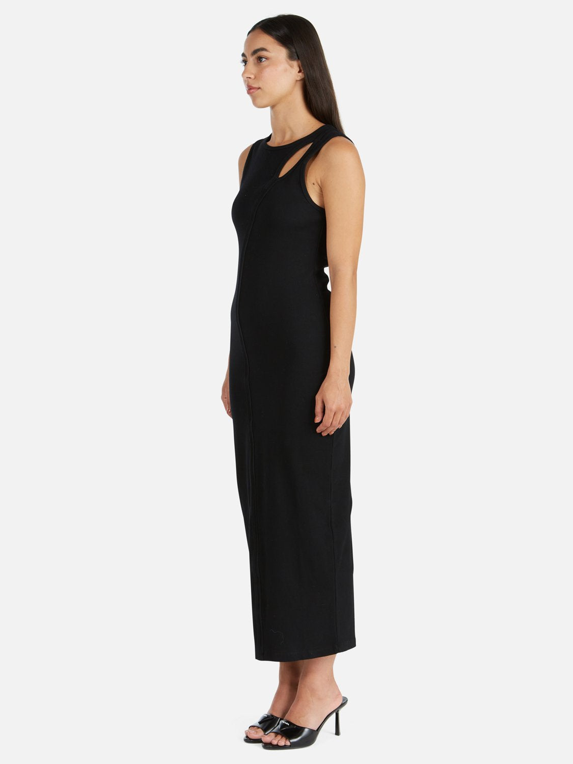 Bronte Cut Out Rib Dress - Black