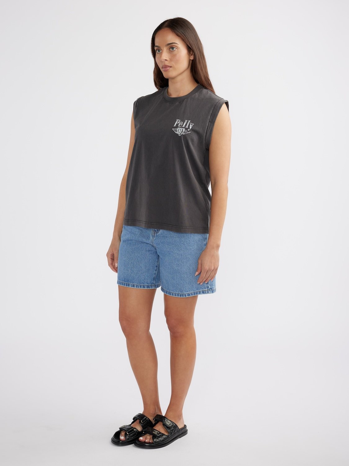 RACHEL MUSCLE TANK - Faded Black