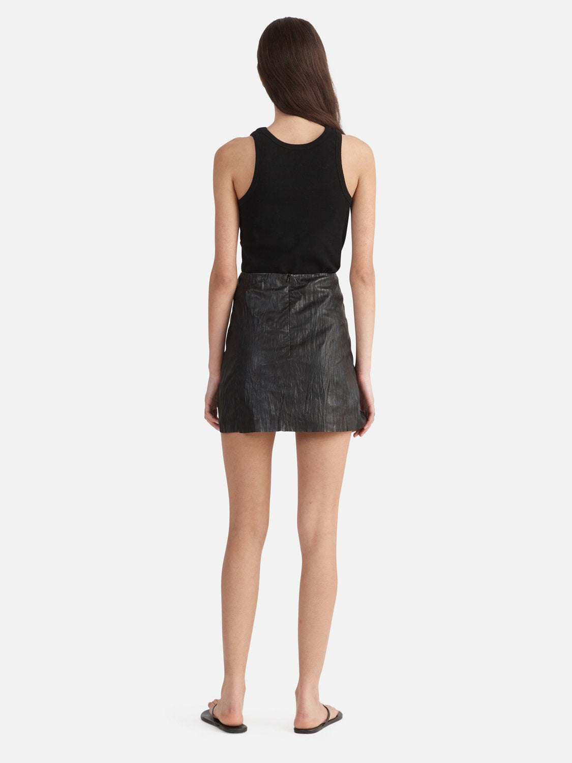 Hazel Leather Mini Skirt - Black