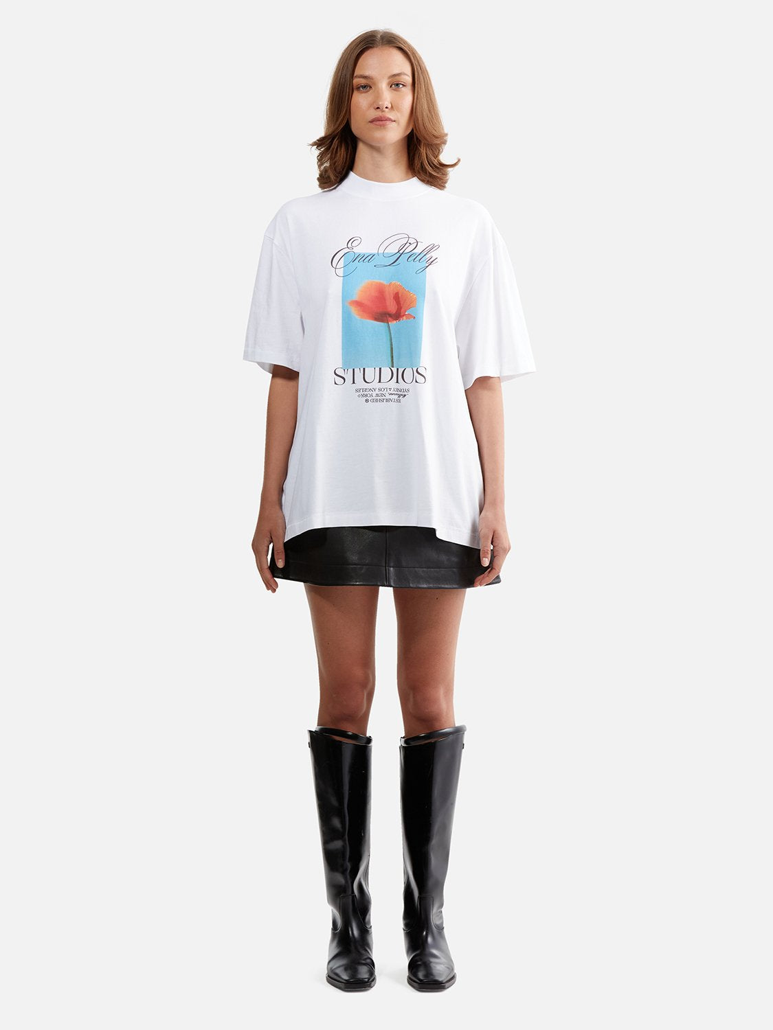 Cassie Flower Tee - White