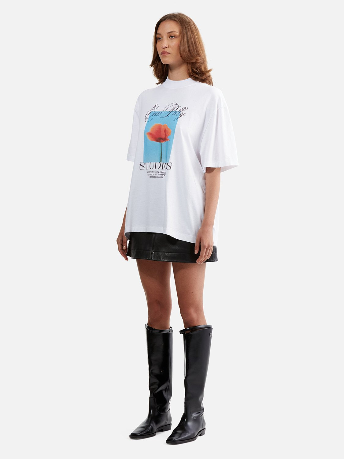 Cassie Flower Tee - White