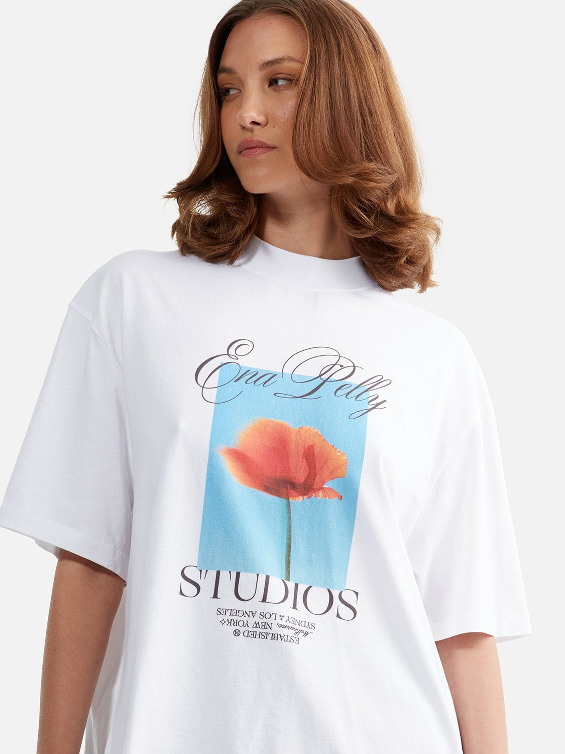 Cassie Flower Tee - White