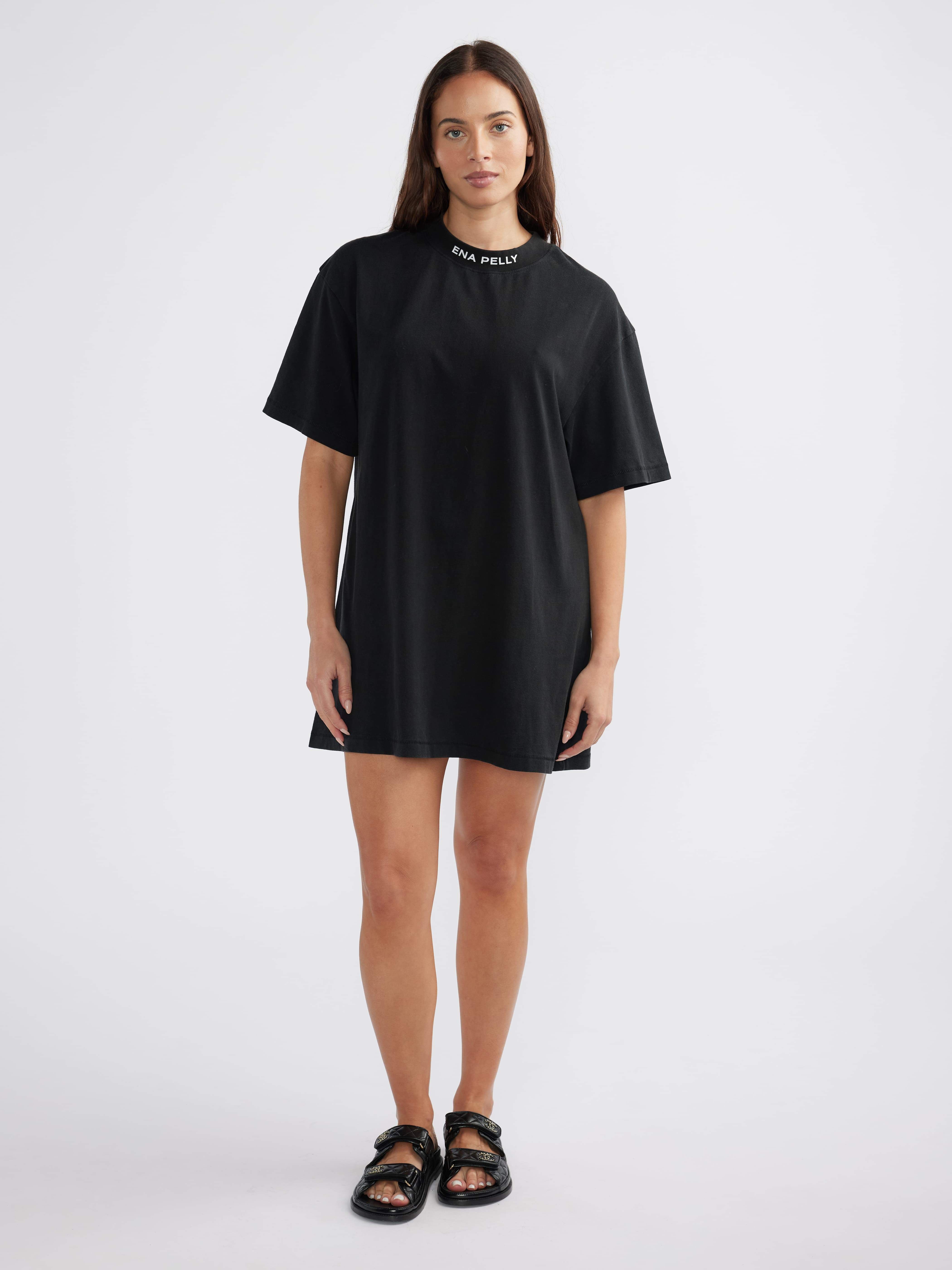 CASSIE TEE DRESS - Washed Black