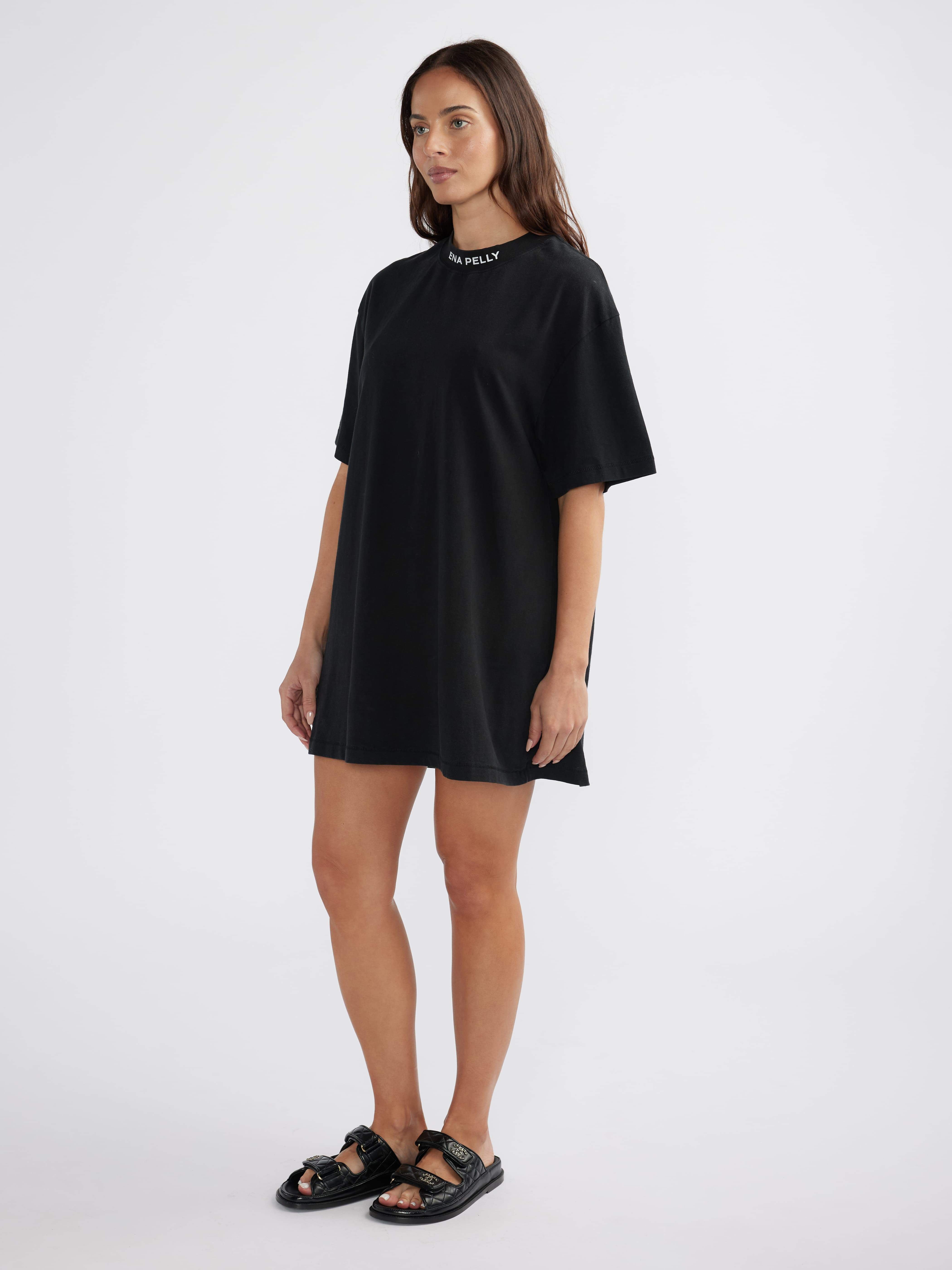 CASSIE TEE DRESS - Washed Black