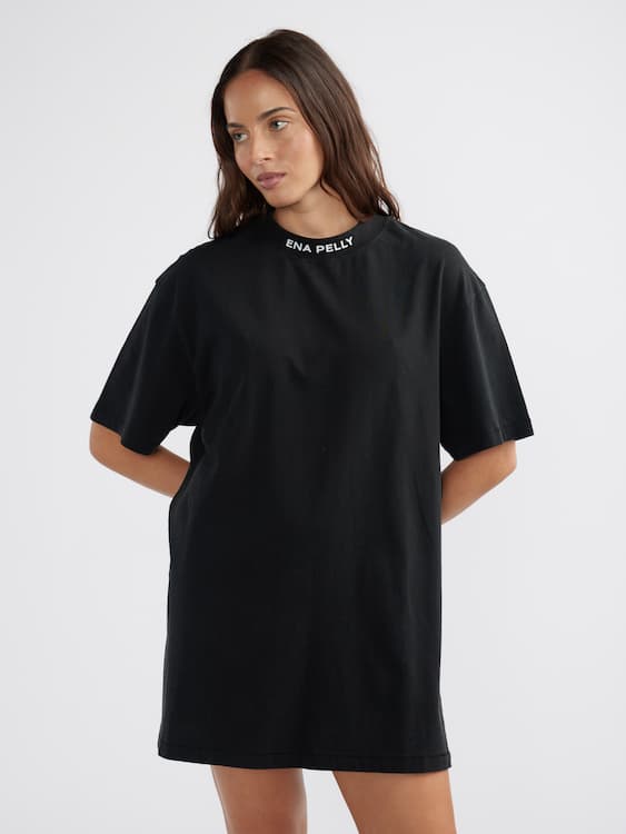 CASSIE TEE DRESS - Washed Black