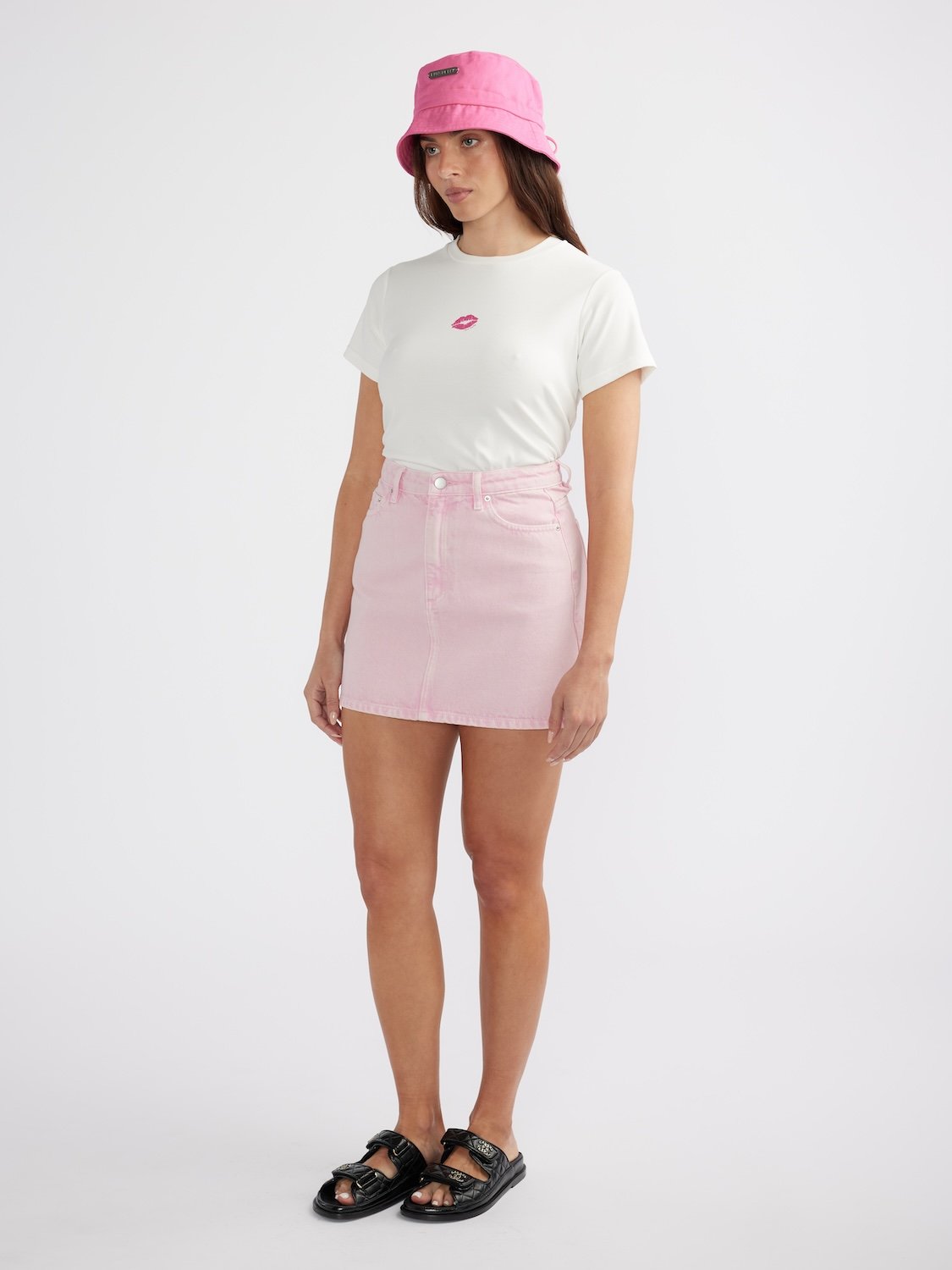 CP DENIM SKIRT - Washed Pink