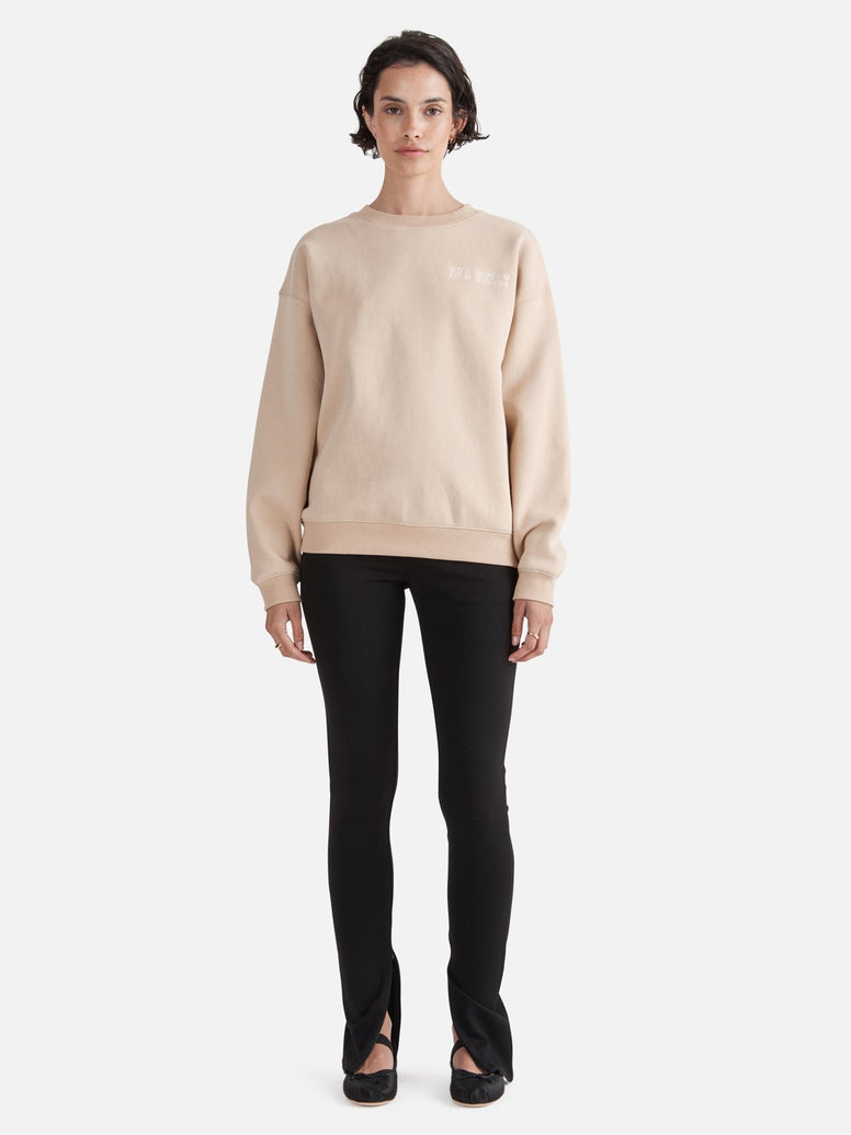 Logo Relaxed Sweater - Camel