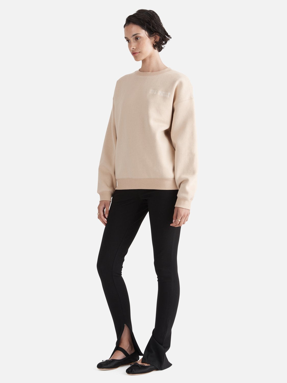 Logo Relaxed Sweater - Camel