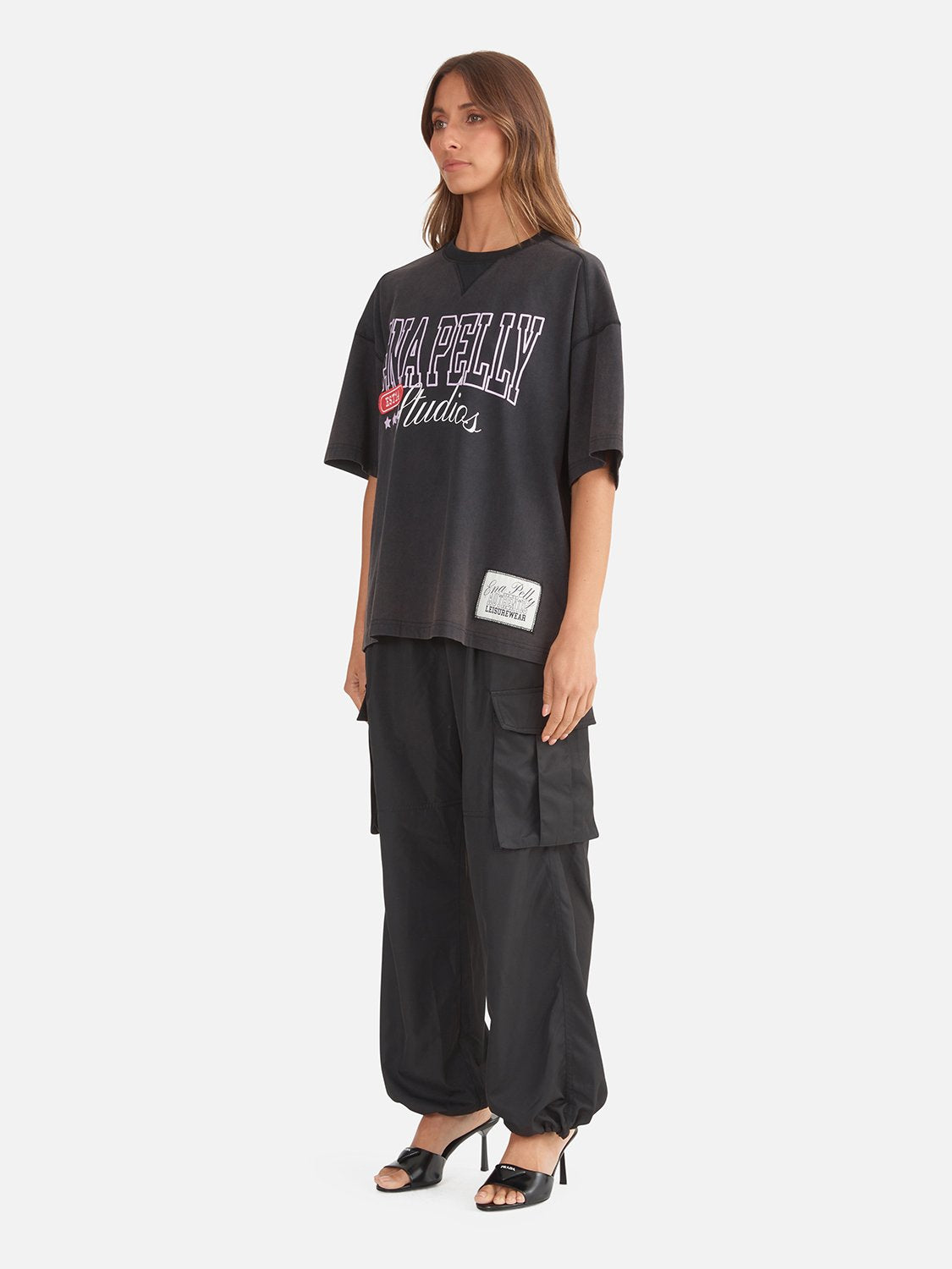 EP Mix Oversized Tee - Washed Black