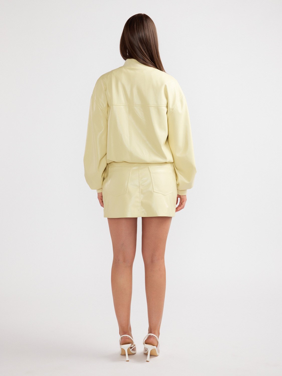 OLIVIA LONGLINE BOMBER JACKET - Panacotta