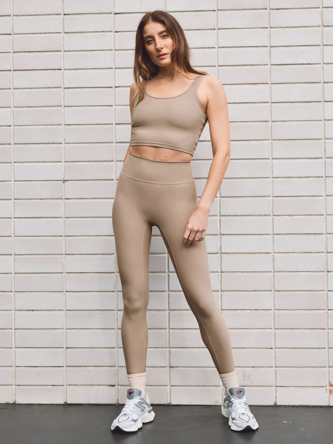 Athleisure Rib Legging - Mushroom