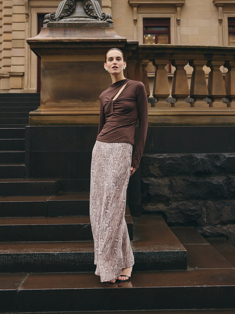 Sadie Maxi Skirt - Snake Skin