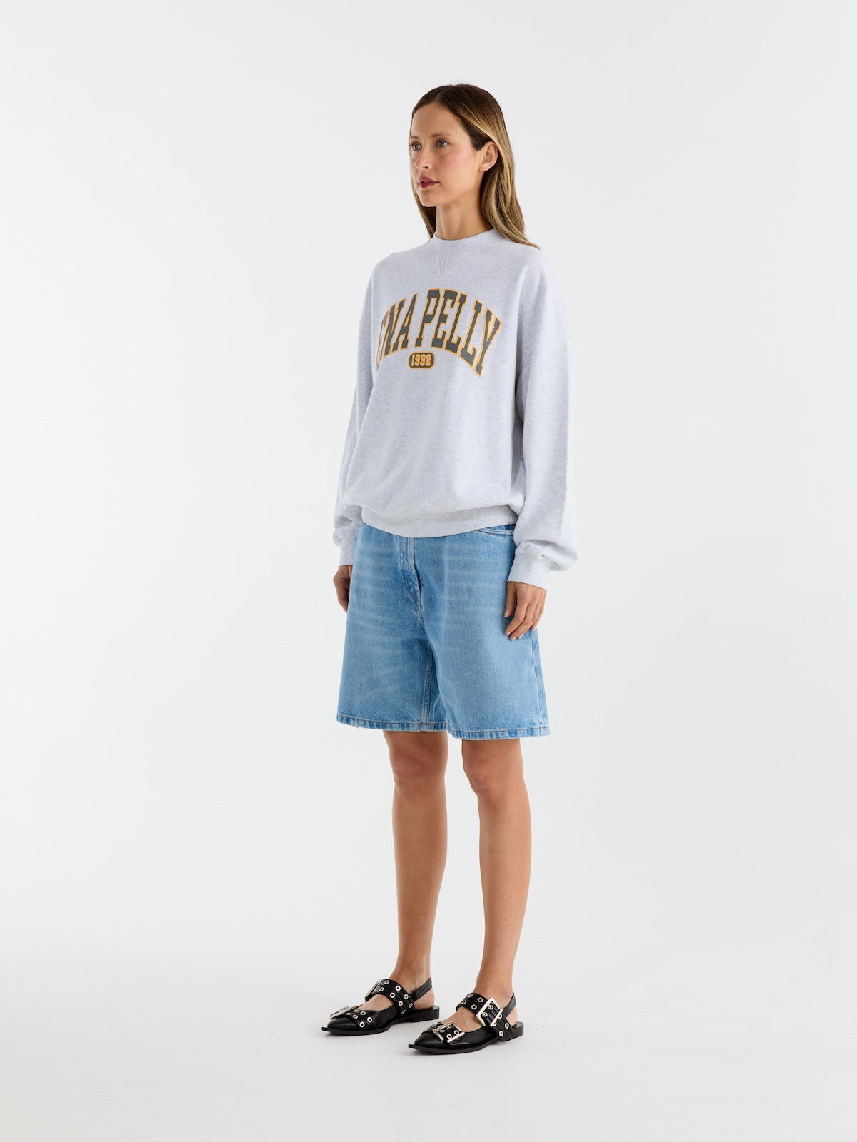 COLLEGIATE SWEATSHIRT - White Marle