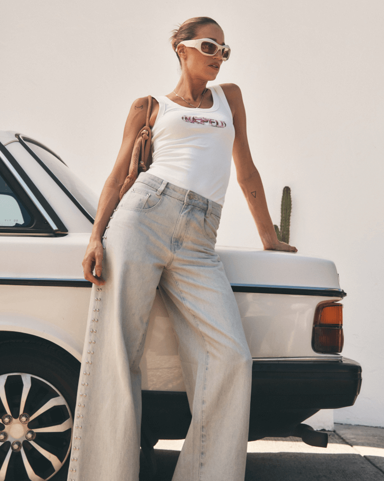 Bold colour, light-wash denim, and shapes made to layer, mix, and repeat.