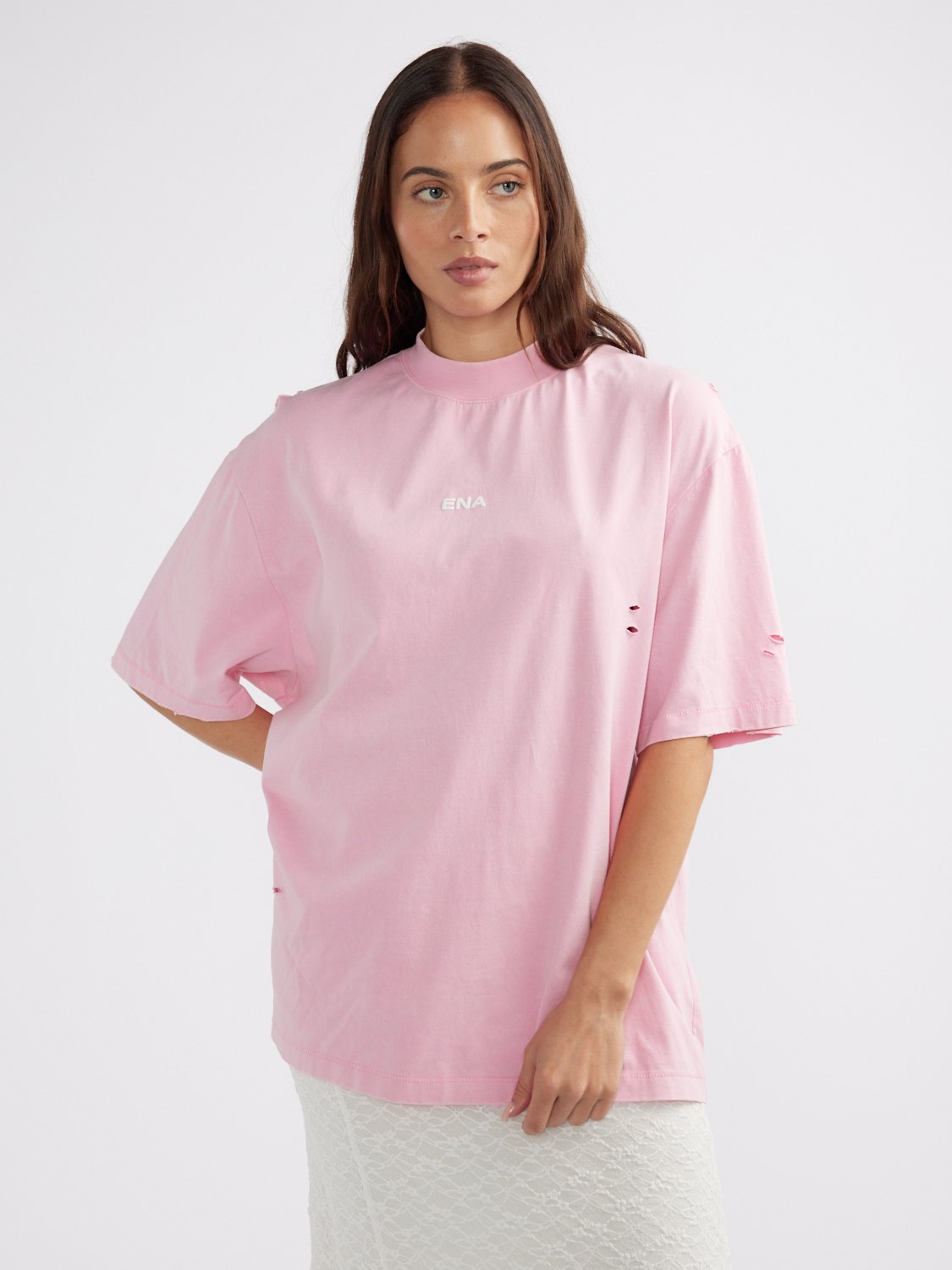 CASSIE LOGO TEE - Washed Pink