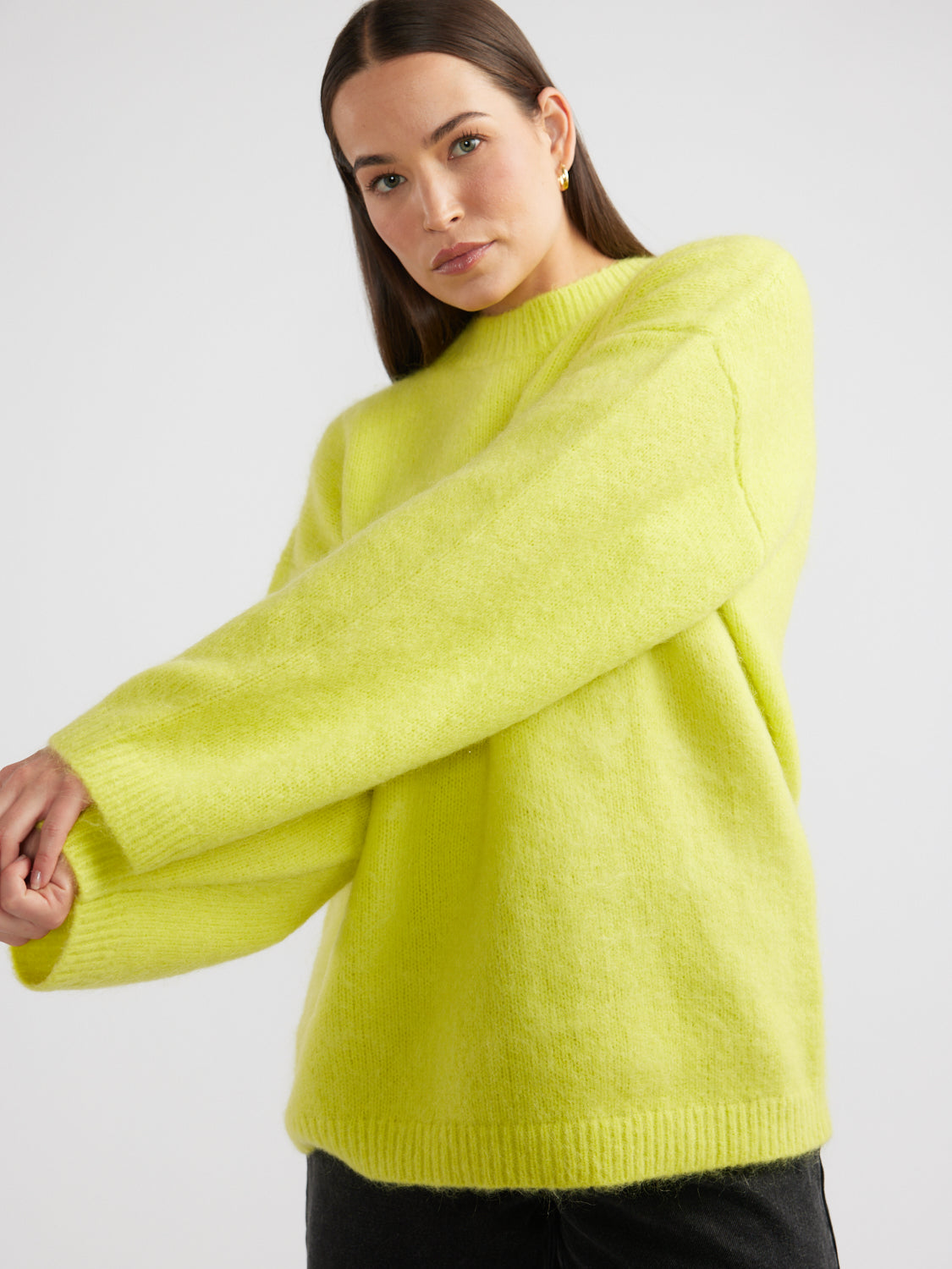 ELLE MOHAIR BLEND KNIT-CHARTREUSE 10 - Main Image