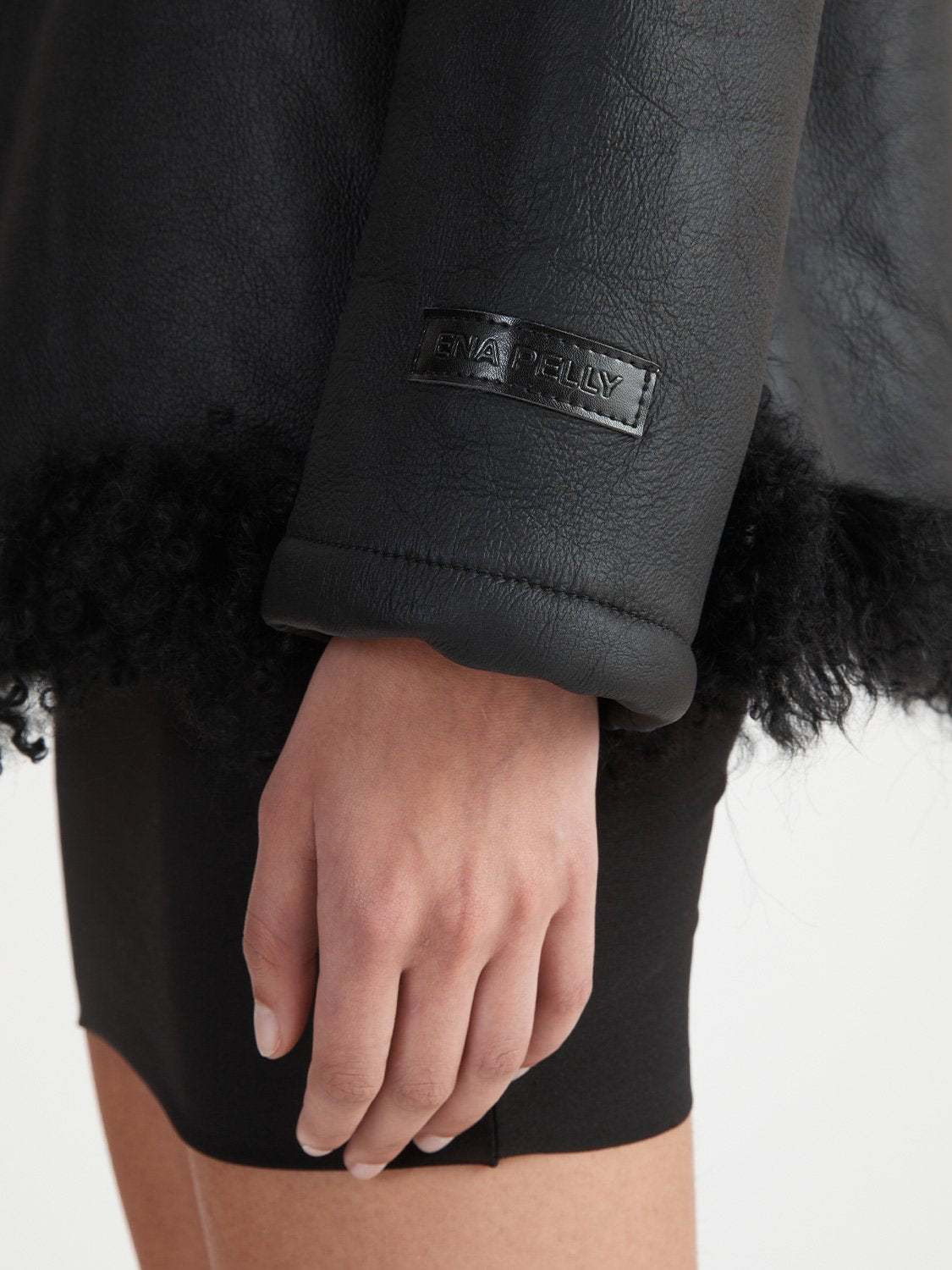 The Lulu Shearling Leather Jacket - Black