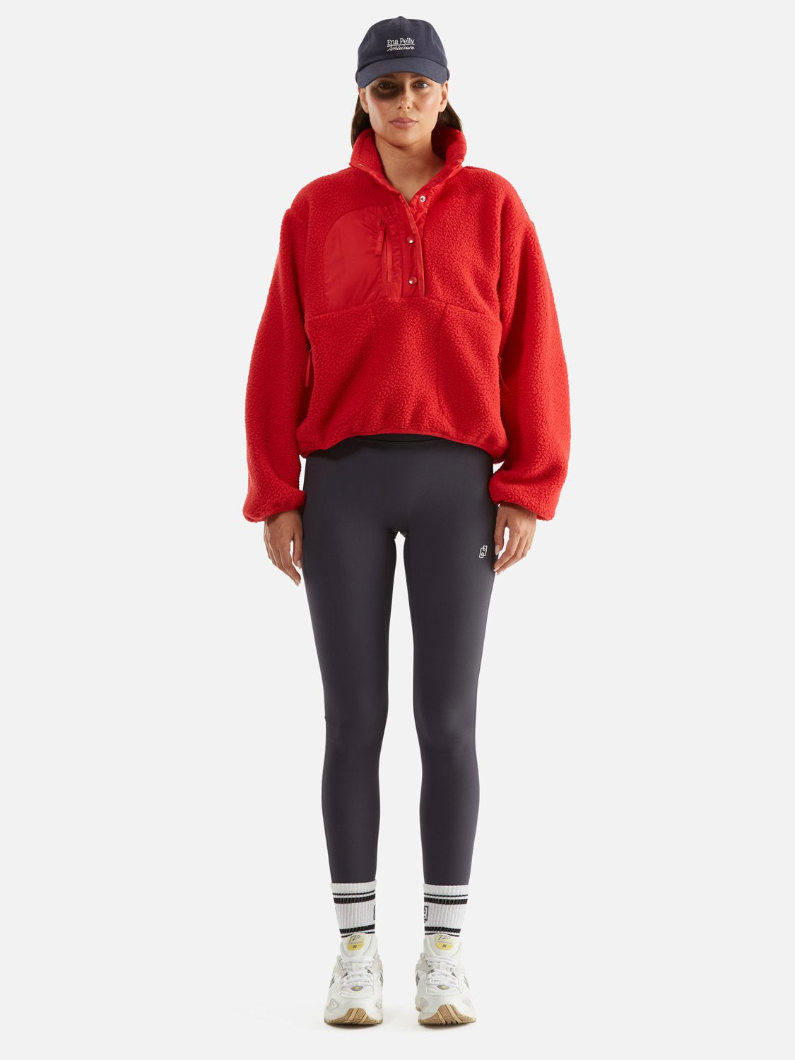 Athleisure Teddy Pullover - Cherry Red