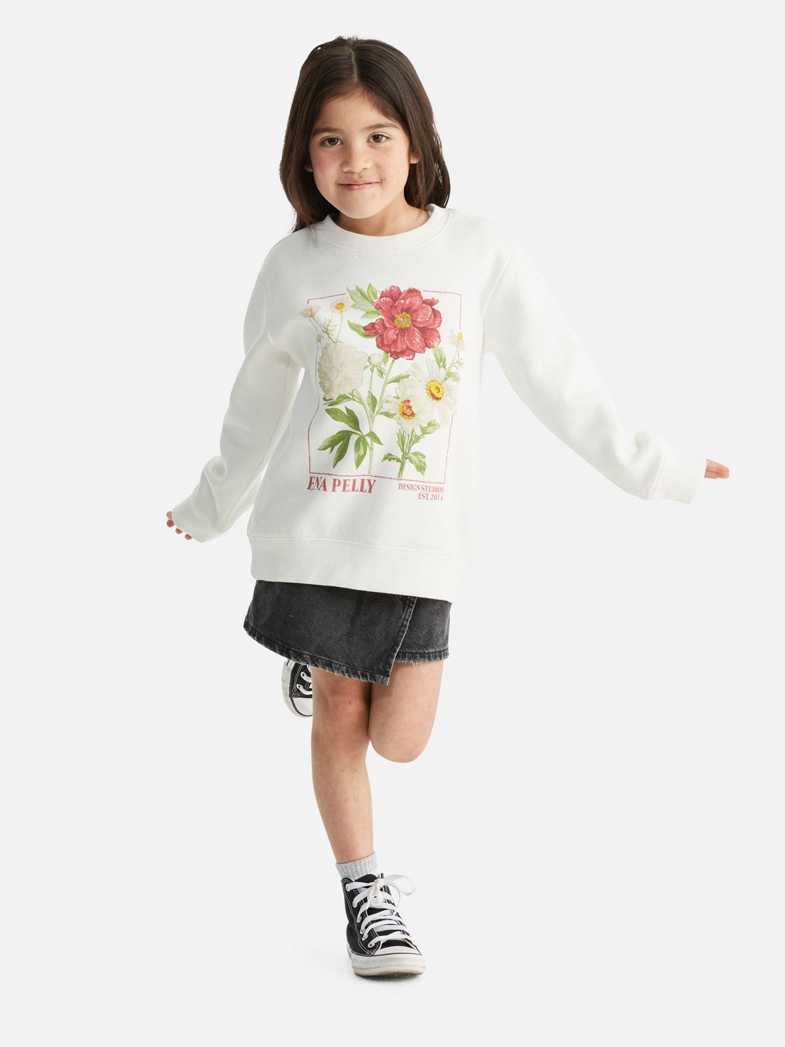 Kids Bouquet Sweater - Vintage White