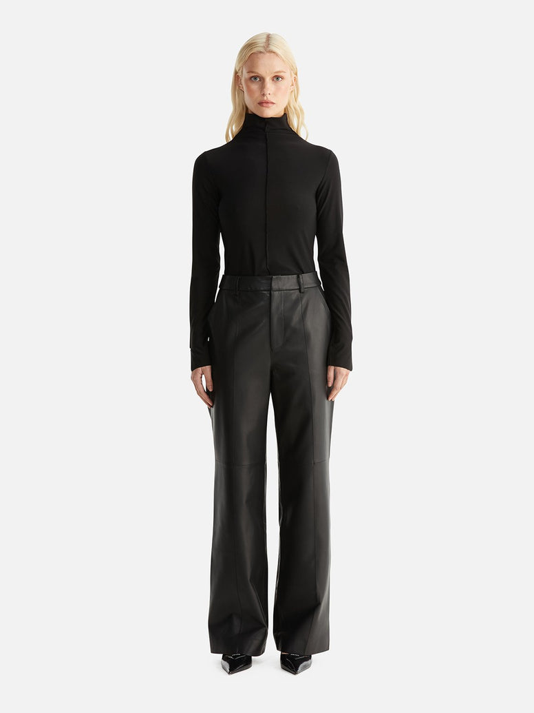 Core Relaxed Leather Pant - Black