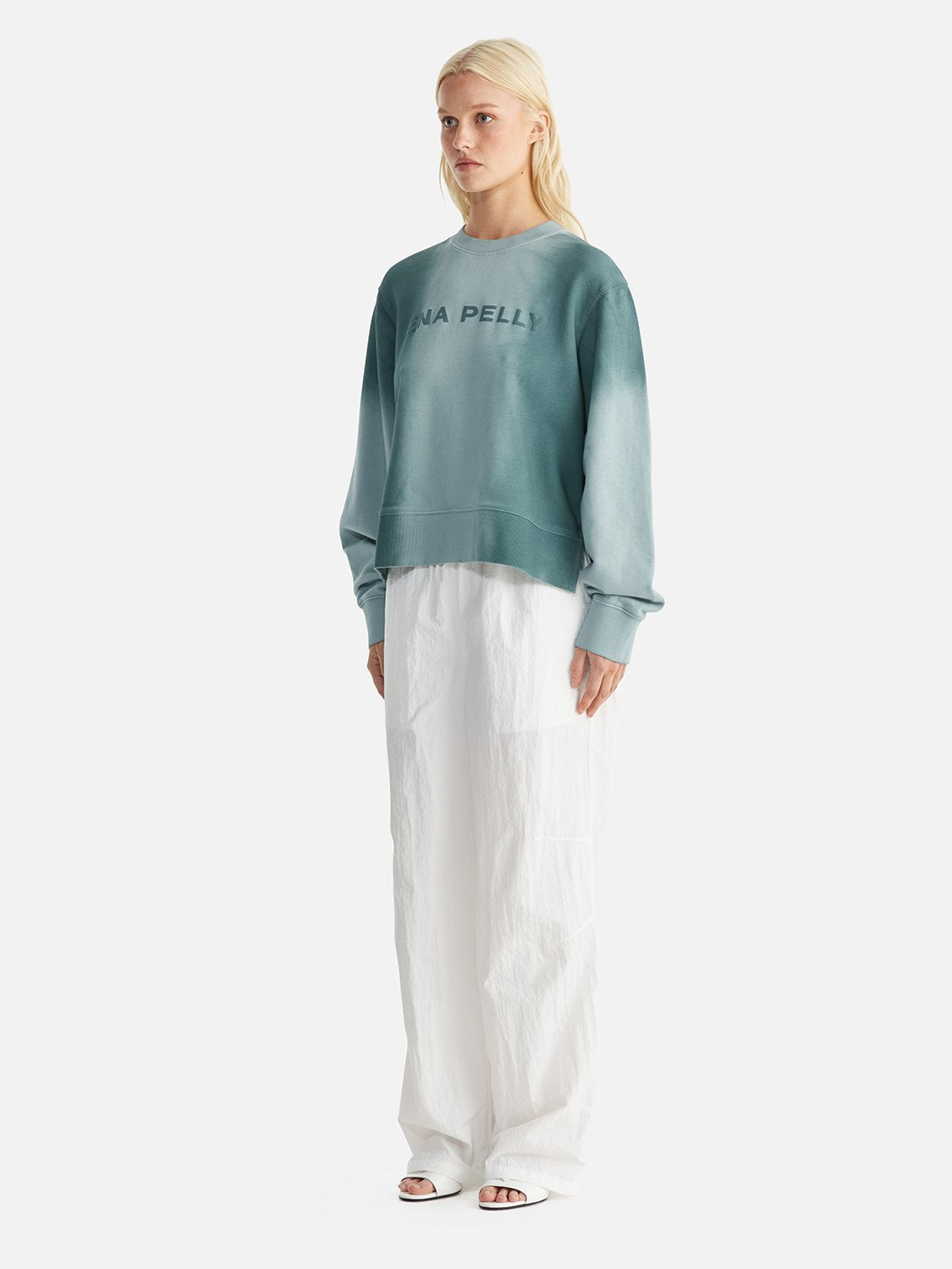 Remi Relaxed Sweater Ombre - Mist/ Teal