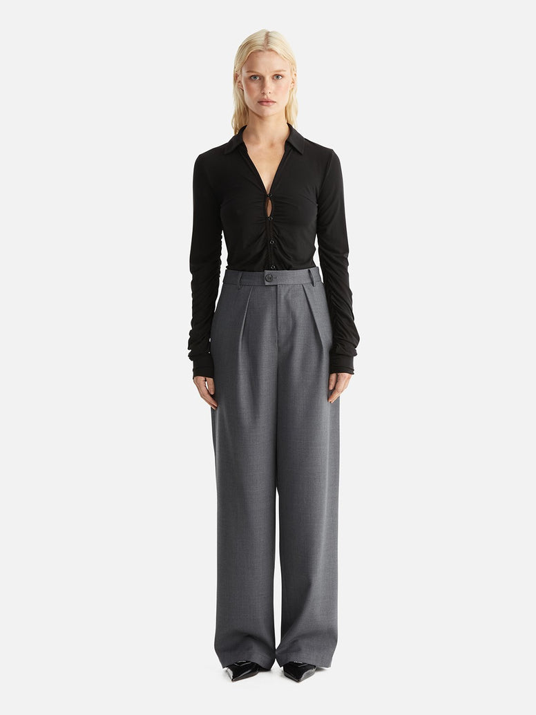 Ritchie Wide Leg Trouser - Charcoal
