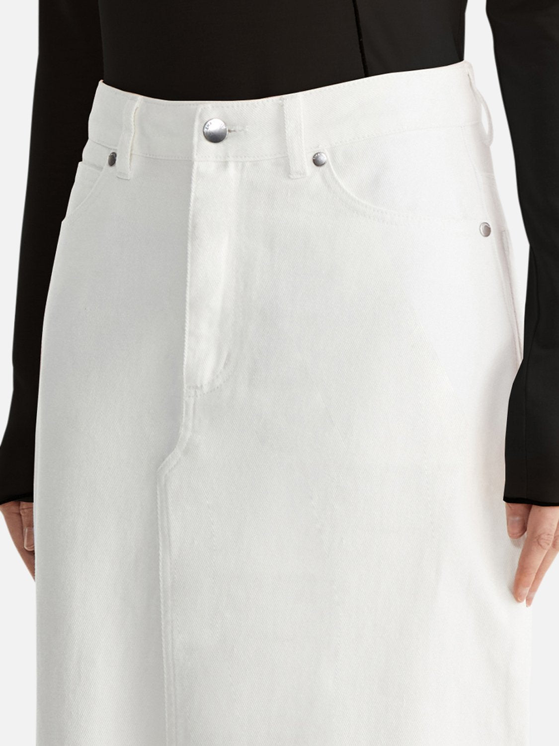 Hatty Denim Maxi Skirt - Vintage White