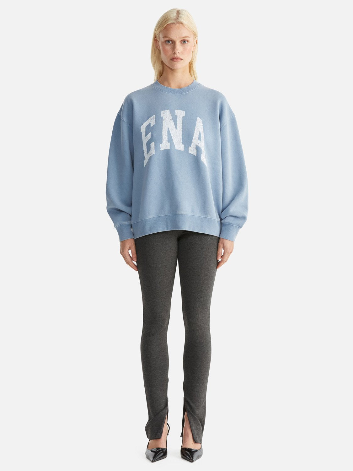 Lilly Oversized Sweater Collegiate - Sky Washed