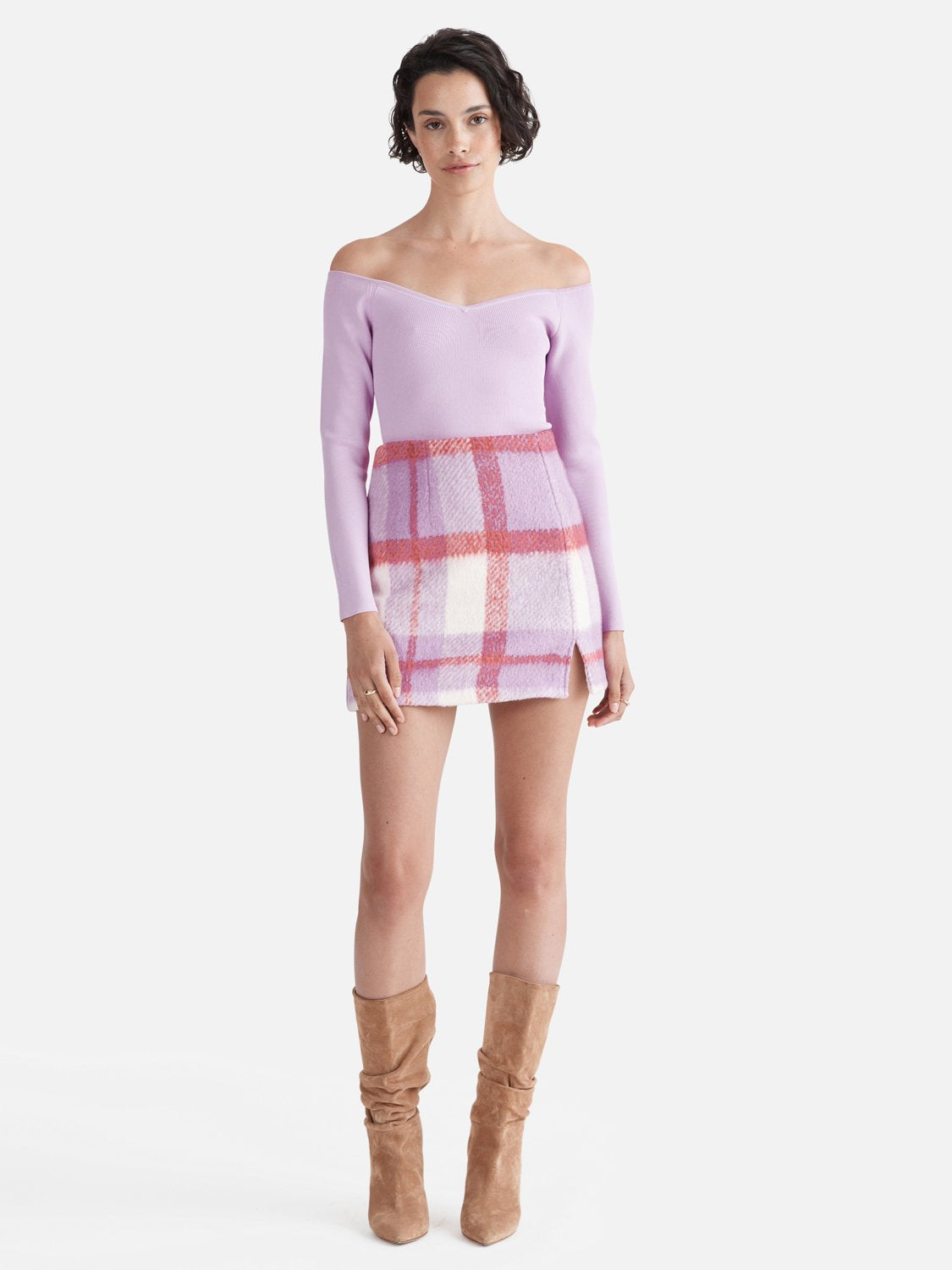 Evie Luxe Knit Long Sleeve Top - Orchid