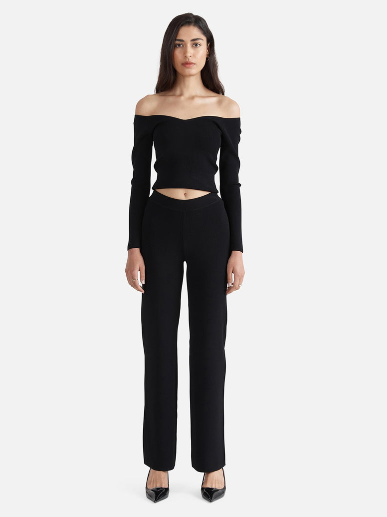 Evie Luxe Knit Pant - Black