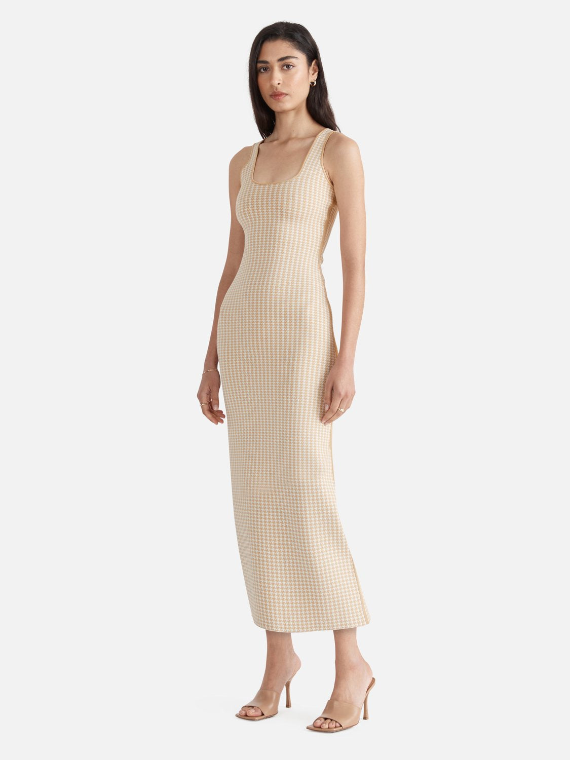 Evie Luxe Knit Maxi Dress - Houndstooth
