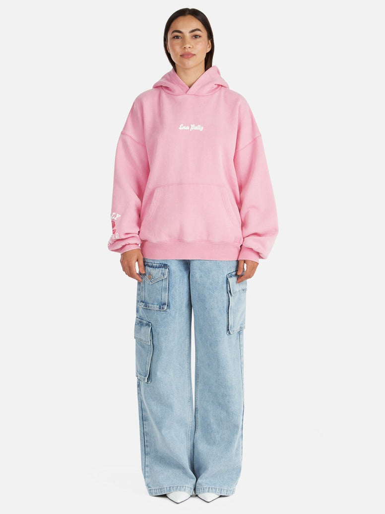 EP x SR Rose Oversized Hoodie - Washed Pink