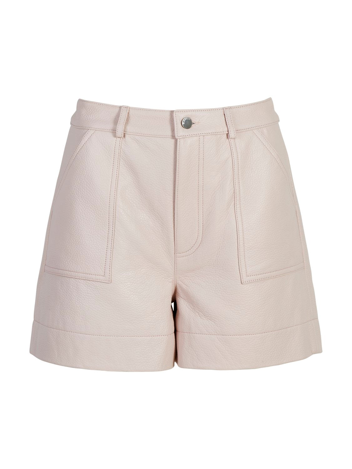 Danielle Textured Leather Short - Pink Ice