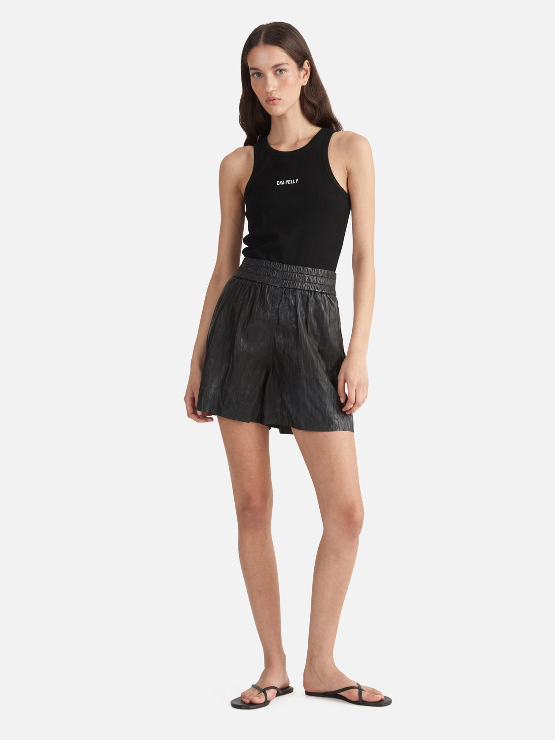 Hazel Leather Short - Black